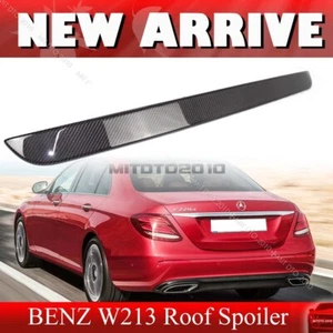 17-23 Fit For Mercedes Benz E W213 4D Sedan Rear Roof Spoiler OE Type Carbon - Picture 1 of 4