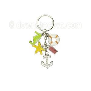 Nautical Charms Keyring / Key Fob / Seahorse, Starfish, Anchor - Picture 1 of 1