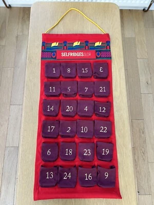 Selfridges Advent Calendar Refillable Purple & Red Fabric Luxury **Brand New** - Image 1 of 4