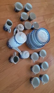 Fine China Lichte Echt Kobalt Tee- / Kaffeservice Set - Bild 1 von 6