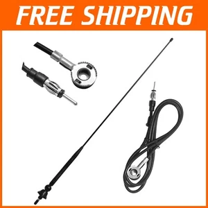 Universal 26.5 Inch Black FM/AM Aerial for Vehicles - Strong Signal & Mobility - Zdjęcie 1 z 10