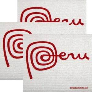 Swedish Dishcloth Set of 3 each Swedish Dishcloths Peru Design - Picture 1 of 6
