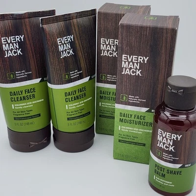 Every Man Jack Bundle - 2 Daily Face Cleanser, 2 Moisturizer, 1 Post Shave Balm - Image 1 of 4