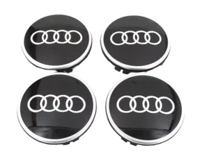 Alloy Wheel Centre Cap Hub Cover x4 Black 69mm A3 A4 A5 A6 - Picture 1 of 1