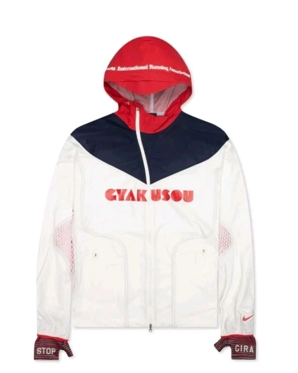 Nike x Gyakusou Gira 3-Layer White Running Windbreaker Jacket CU0103-133 Size L
