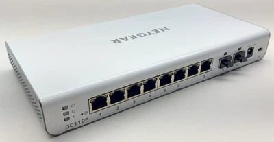 Netgear 8-Port Gigabit PoE App Managed Smart Cloud Switch 2 SFP Port GC110P - Image 1 of 4