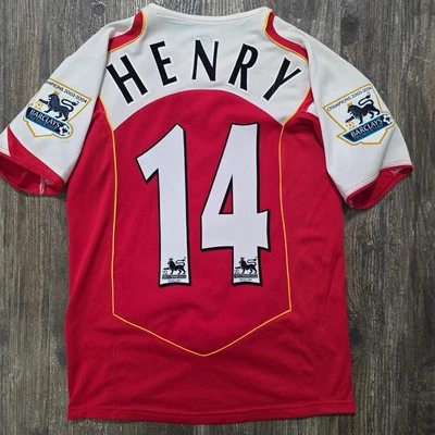 2005 Nike Arsenal Home Soccer Jersey Thierry Henry Kids L EPL London France - Image 1 of 4