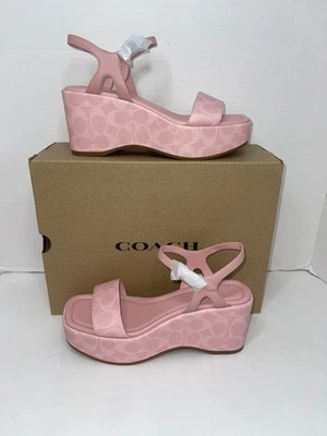 Sandalia de cuña Coach Gale para mujer - rosa polvo | Jacquard exclusivo | talla 7B Foto 1 de 4