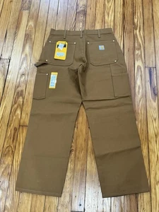 Carhartt Pants Men 38x28 Brown Loose Fit Duck Canvas Double Knee USA B01 BRN NWT - Picture 1 of 4