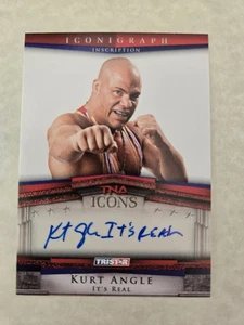 2010 TriStar TNA Icons #I28 Kurt Angle Red Auto 4/5 Inscribed "It's Real" - Picture 1 of 5