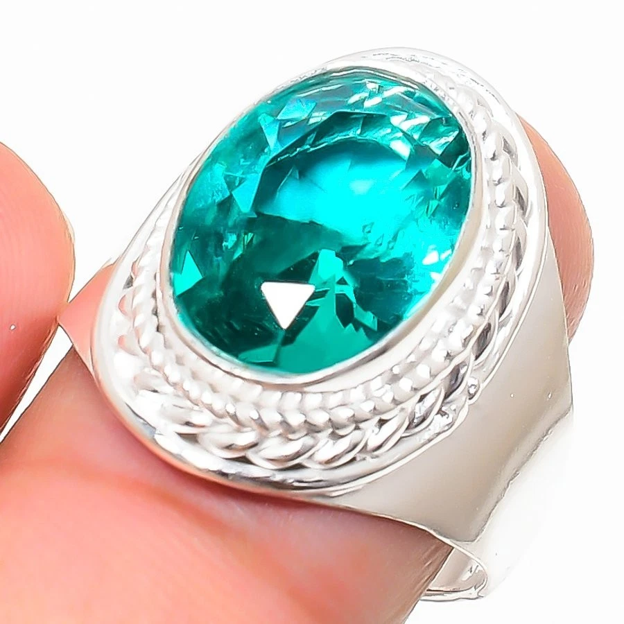 Ювелирные изделия из стерлингового серебра 925 пробы с турмалином новые все размеры кольцо в подарок - Изображение 1 из 1