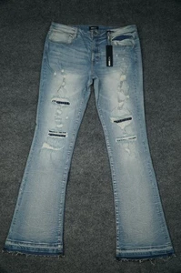 Fashion Nova Jeans Herren 34 Blau Undercover Slim Stacked Flare Distressed Denim - Bild 1 von 16