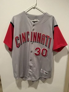 Majestic MLB KEN GRIFFEY JR #30 Cincinnati Reds Jersey Vintage - Picture 1 of 12