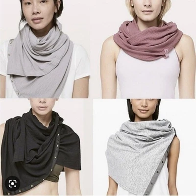 Bufanda Lululemon Vinyasa púrpura niebla rayas envoltura talla única Foto 1 de 4