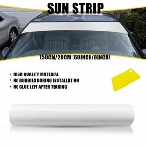 60"x 8" Matte White Windshield Sun Visor Vinyl Decal Strip Film Sticker EAX - Picture 1 of 10