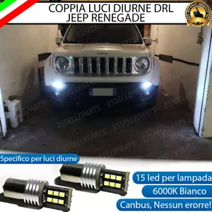 COPPIA LAMPADE DIURNE POSIZIONE DRL 15 LED BAY15D CANBUS JEEP RENEGADE 6000K - Foto 1 di 9