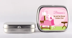 Sip and See Girl Mint Tin Stickers - Personalized Mint Tin Labels - Picture 1 of 3