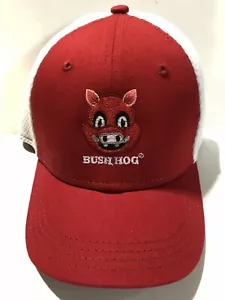 BUSH HOG PIG COTTON BASEBALL HAT CAP GIRLS BOYS TODDLER CHILD ONE SIZE RED WHITE - Picture 1 of 5