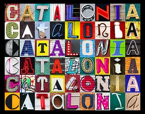 KATALONIEN Namensposter mit Fotos von tatsächlichen Zeichenbuchstaben - Bild 1 von 1