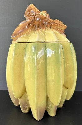 Vintage McCoy Pottery Bananas Cookie Jar Collectible Mid Century - Image 1 of 4