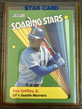 ~print ERRORS~1990 Fleer Ken Griffey Jr. Soaring Stars #6 Insert HOF
