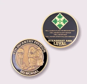 🌟US Army 4th Infantry Division Memorial Challenge Coin, Military Veteran Coin - Picture 1 of 6