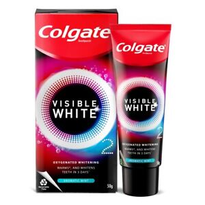 Colgate Visible White O2 Teeth Whitening Toothpaste 50gm, Whitens Teeth In 3 Day