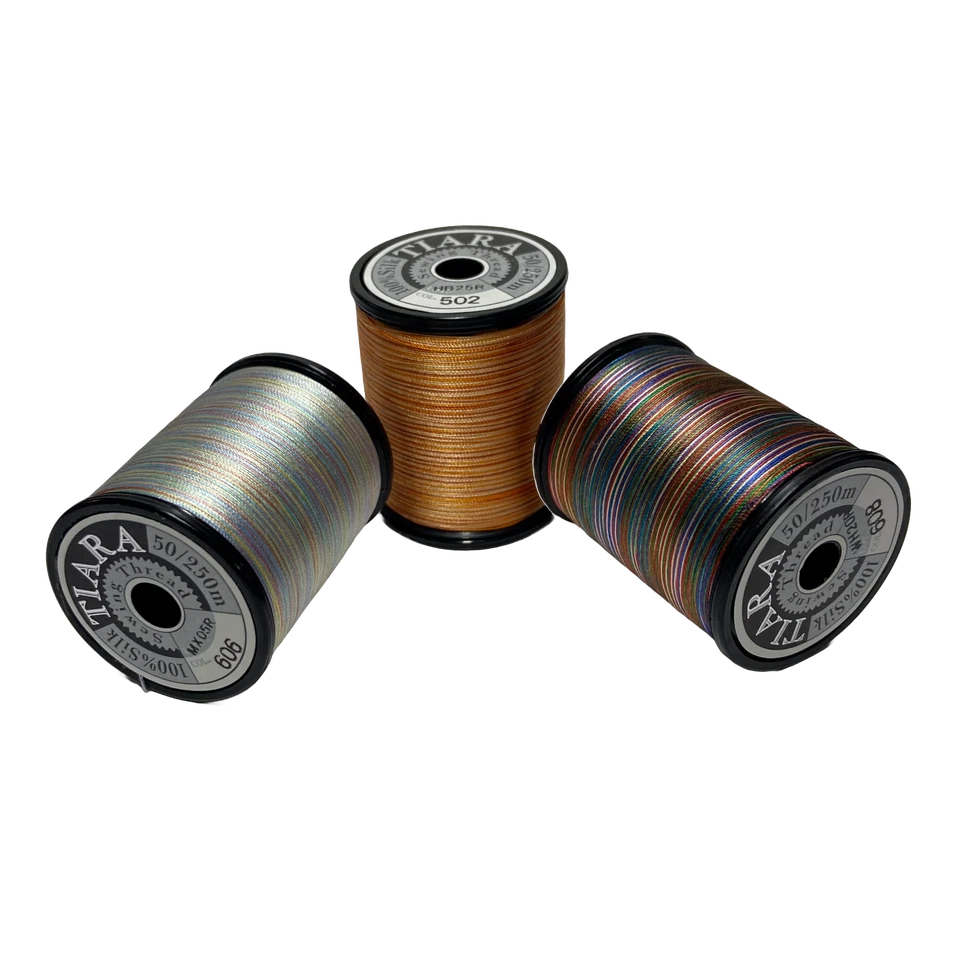 Fujix Tiara 50 Variegated Silk Thread, 23 dtex 4x3, 250m, 24 Amazing Colors - Image 1 of 4