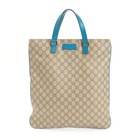 GUCCI Leder Tragetasche Gg Muster Blau Authentisch Damen Handtasche