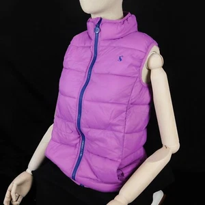 Joules Kids Purple Mauve Croft Puffer Vest Faux Feathers Storage Bag Sz 11-12Y - Picture 1 of 10