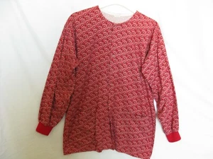 VTG Cotton Scrub & Co. Paisley Print Snap Front Long Sleeve, Size S - Picture 1 of 4