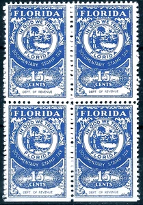 1969 FLORIDA Real Estate Documentary on Deed Revenue SHEET 2X2 SRS FL D90 MNH NG - Picture 1 of 1