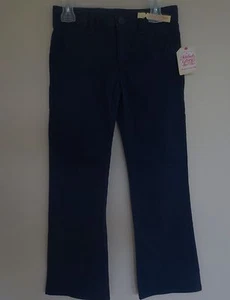 NEW Girl Size *8* FADED GLORY Navy Blue Bootcut Chino Pants Adjustable Waist - Picture 1 of 4