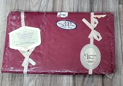 NIP - Vintage Wamsutta Christian Dior Supercale Plus Red Twin Fitted Sheet - Image 1 of 4