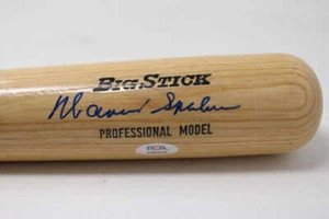 Warren Spahn Bat Signed Auto PSA/DNA Sticker ONLY Braves Adirondack ID:450004 - Picture 1 of 3