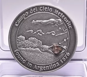 CAMPO DEL CIELO METEORITE in COLLECTORS COIN NUMBER 0040 MT170 - Picture 1 of 7