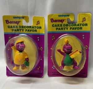 Barney Cake Topper Decoration Party Favors 90s Lot Of 2 - Picture 1 of 5