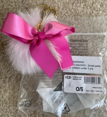 NUEVO☆UGG☆piel☆llavero rosa Foto 1 de 3