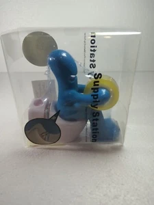 Desktop Supply Station Blue Tape Dispenser Toilet shape Pen Memo Clip Holder  - Picture 1 of 3