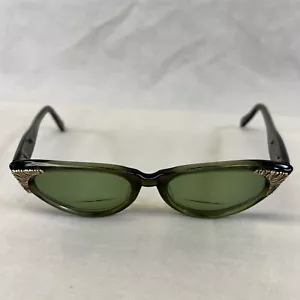Monturas de gafas/gafas de sol vintage Harlequin EE. UU. Cateye negras 5 1/2" años 50 bifocales - Imagen 1 de 7