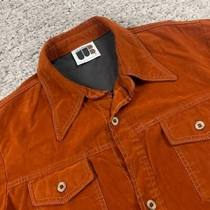 VTG William Barry Shirt Jacket Mens Size M (Fits S) Rust Faux Suede Shacket '70s - Picture 1 of 20