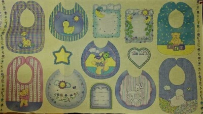 SSI 面料 - KIDSTUFF - 基本婴儿 - 围兜和被子标签 - 23 英寸面板 — 第 1/4 张图片