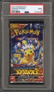 [PSA 9] Surging Sparks Booster Pack Foil Scarlet Violet Pikachu English POKEMON - Picture 1 of 2
