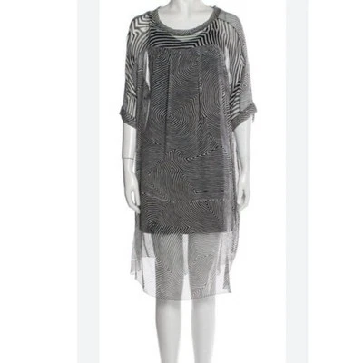 Vestido midi Isabel Marant Etoile semi transparente estampado de cebra negro para mujer talla 40/8 Foto 1 de 4