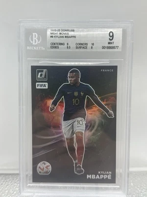 2022–23 Panini Donruss — Night Moves No9 — Килиан Мбаппе BGS 9 - Изображение 1 из 3