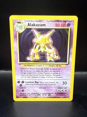 Pokémon TCG Alakazam Base Set Holo Card 1/102 Unlimited Rare - Image 1 of 4