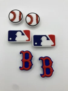 MLB Boston Red Sox Baseball Team For Crocs Shoe Charms Jibbitz - 6 Pieces - Picture 1 of 1