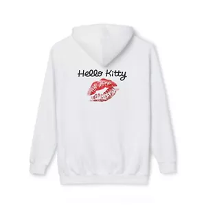 BEST QUALITY Hello Kitty Kiss. Deluxe warm Unisex Hooded Sweatshirt, Made in US - Picture 1 of 25