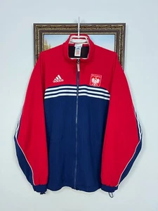Vintage 90's Adidas Poland Football Jacket Soccer Track Top National Mens Size M - Picture 1 of 14