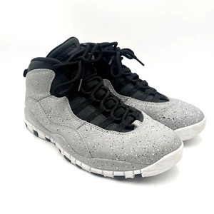 Nike Air Jordan 10 Retro Cement Uomo Taglia 10 310805-062 Grigio Fumo Chiaro Nero - Foto 1 di 14